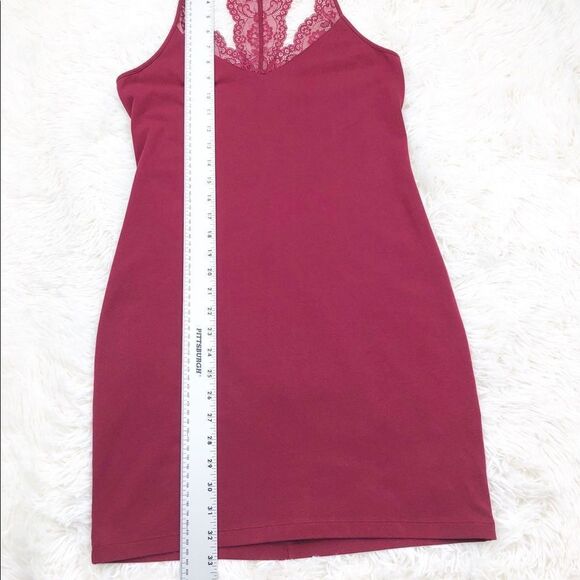 Express Maroon Red Bodycon Dress Size Medium - Picture 3 of 6